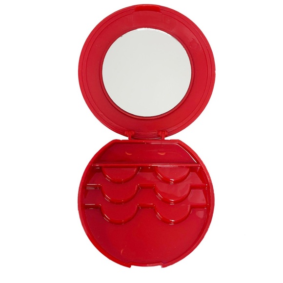 J lash•Eyelash Travel Case with Mirror• New. Red - Picture 4 of 4